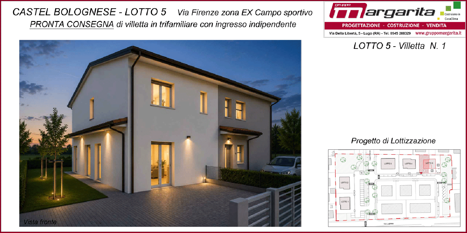 LOTTO 5 - Villetta 1, CASTEL BOLOGNESE - Via Lughese, RA, Italia 48014, 4 Stanze da Letto Stanze da Letto, ,3 BathroomsBathrooms,Villa,in Vendita,LOTTO 5 - Villetta 1,1114