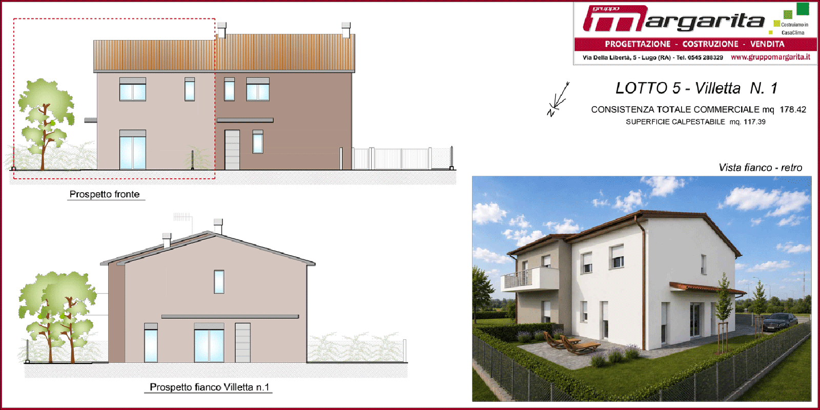 LOTTO 5 - Villetta 1, CASTEL BOLOGNESE - Via Lughese, RA, Italia 48014, 4 Stanze da Letto Stanze da Letto, ,3 BathroomsBathrooms,Villa,in Vendita,LOTTO 5 - Villetta 1,1114