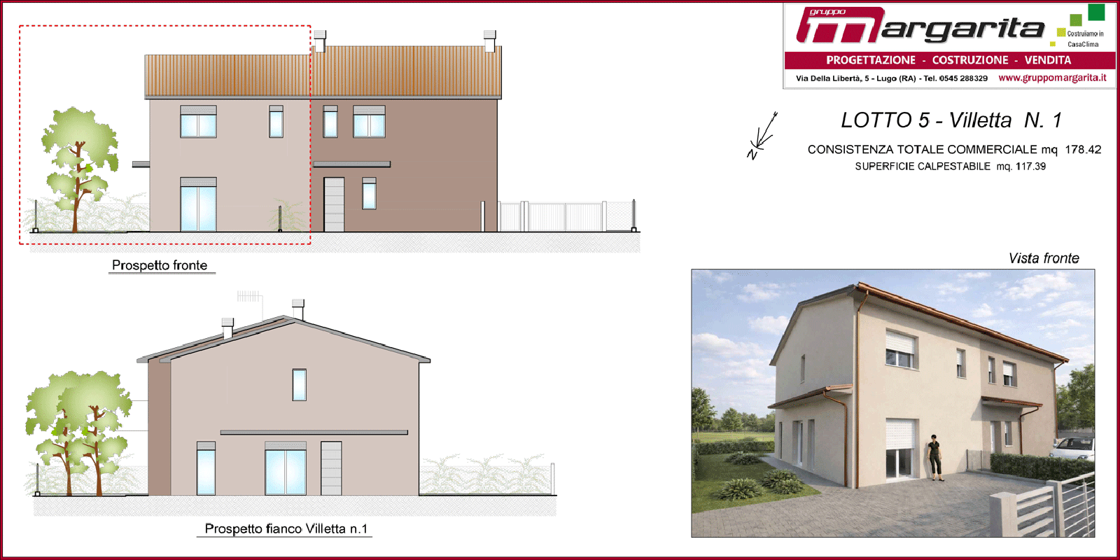 LOTTO 5 - Villetta 1, CASTEL BOLOGNESE - Via Lughese, RA, Italia 48014, 4 Stanze da Letto Stanze da Letto, ,3 BathroomsBathrooms,Villa,in Vendita,LOTTO 5 - Villetta 1,1114