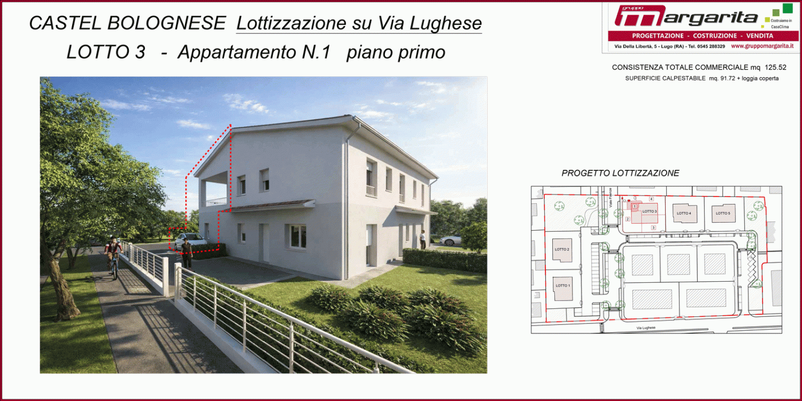 LOTTO 3 - App 1, CASTEL BOLOGNESE - Via Lughese, RA, Italia, 2 Stanze da Letto Stanze da Letto, ,2 BathroomsBathrooms,Appartamento,in Vendita,LOTTO 3 - App 1,1131