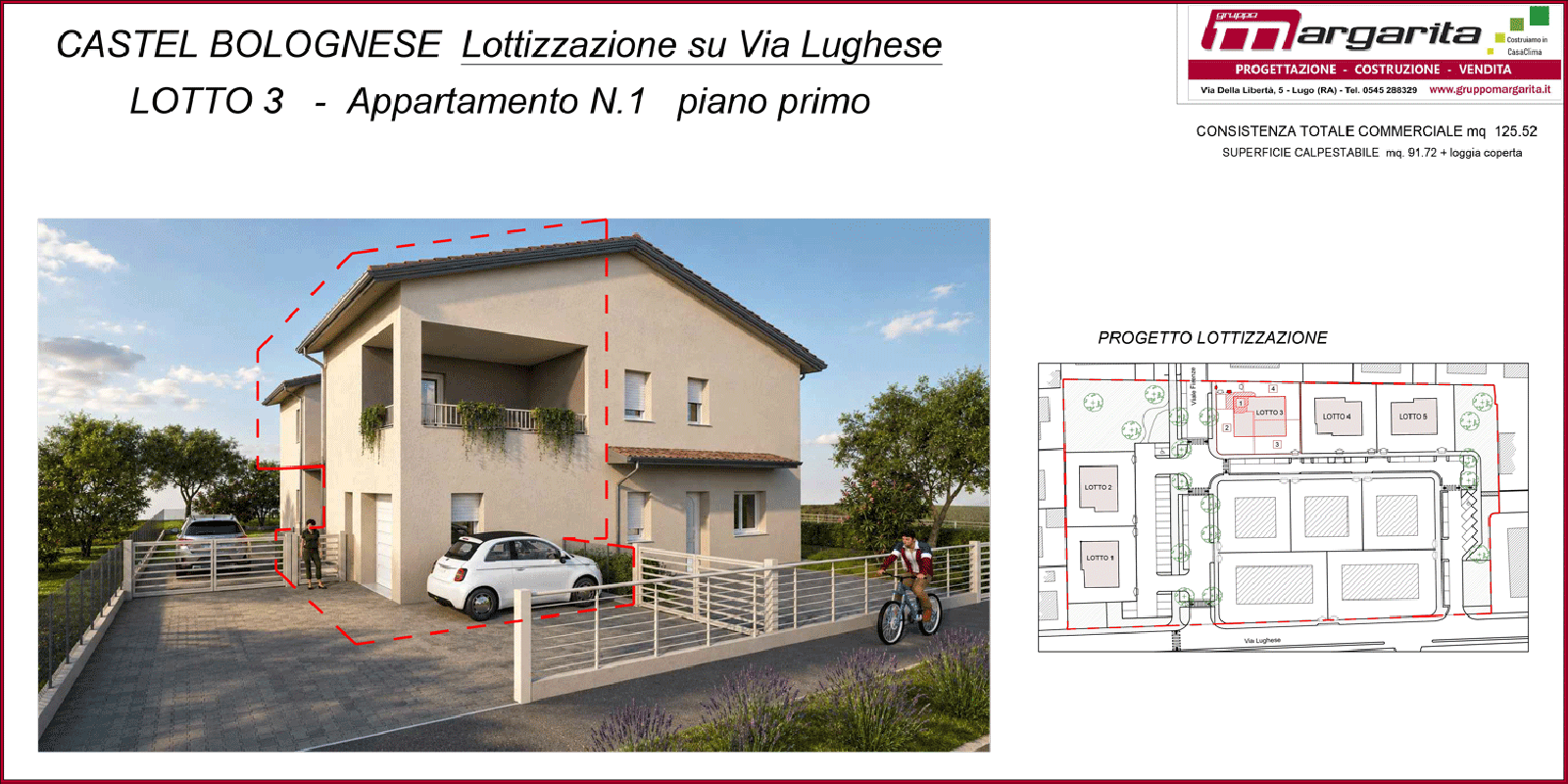 LOTTO 3 - App 1, CASTEL BOLOGNESE - Via Lughese, RA, Italia, 2 Stanze da Letto Stanze da Letto, ,2 BathroomsBathrooms,Appartamento,in Vendita,LOTTO 3 - App 1,1131
