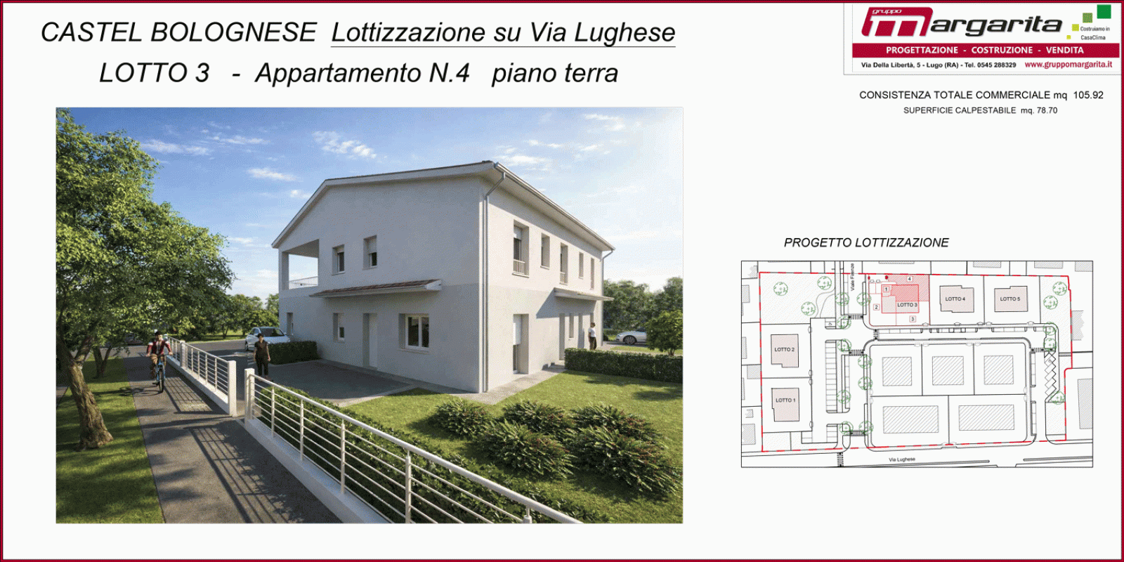 LOTTO 3 - Appartamento 4, CASTEL BOLOGNESE - Via Lughese, RA, Italia, 2 Stanze da Letto Stanze da Letto, ,2 BathroomsBathrooms,Appartamento,in Vendita,LOTTO 3 - Appartamento 4,1133