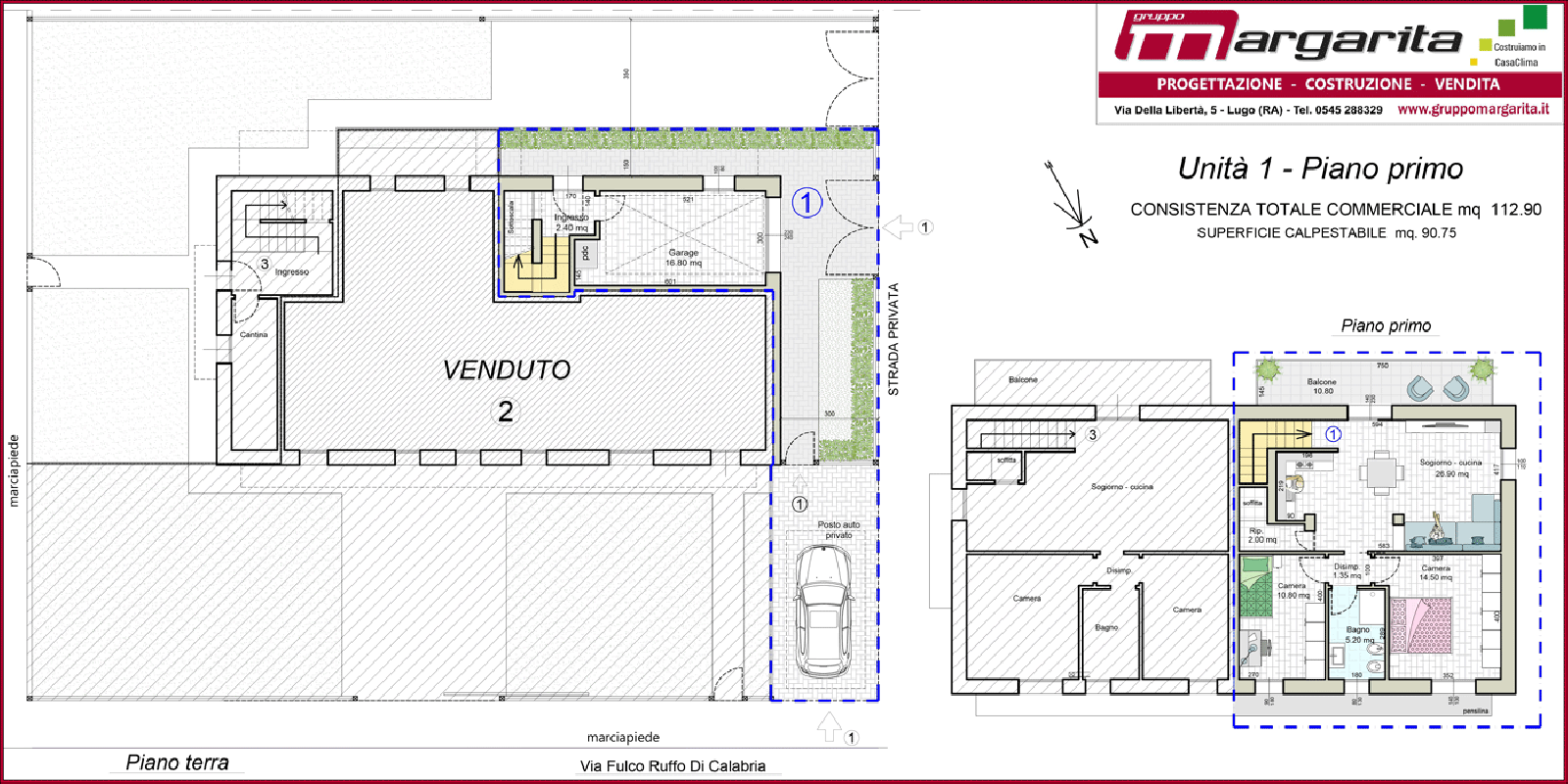 UNITA' 01 - LUGO Via Fulco Ruffo di Calabria, Lugo, Ravenna, Italia, 2 Stanze da Letto Stanze da Letto, ,1 BagnoBathrooms,Appartamento,in Vendita,UNITA' 01 - LUGO Via Fulco Ruffo di Calabria,1138